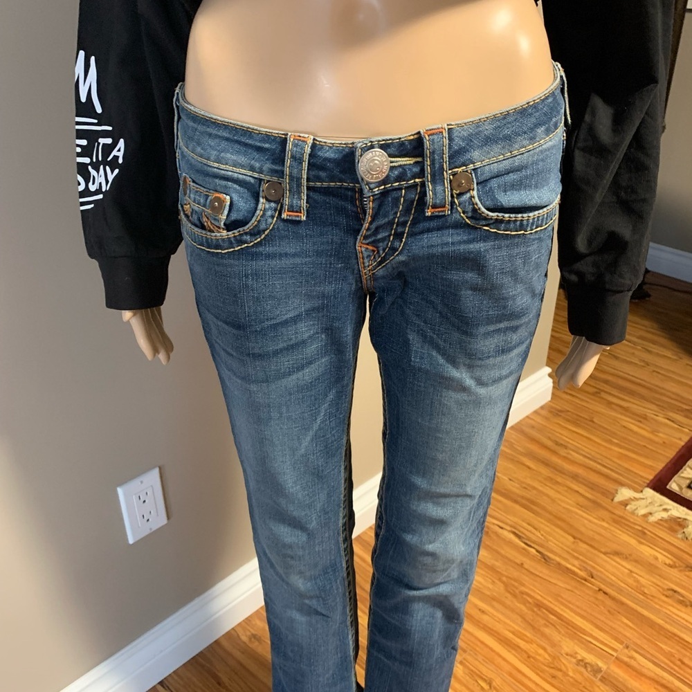 True Religion Women's Rainbow Gina Blue Jeans Size 26 - Picture 8 of 14